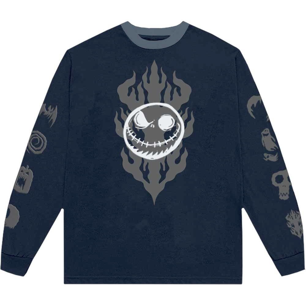 Disney The Nightmare Before Christmas - Flaming Jack Top à manches longues - Bleu